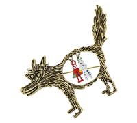 Broche de lobo de metal, broche de lobo - Broche genial de lobo animal | Elegante broche de fiesta para mujer, niña, decoración, Año Nuevo