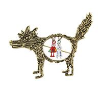 Broche de lobo Pin de animal - Broche de solapa de metal retro para hombres y mujeres | Corsage de lobo de diamantes de diablo de - de constelación celestial | Pin de Broocch Cool
