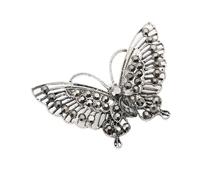 Broche de mariposa artístico con detalles intrincados de diamantes de imitación, versátil para chaquetas, sombreros, bolsos, ocasiones especiales, broche de mariposa con diamantes de imitación, Medio