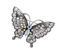 Broche de mariposa artístico con detalles intrincados de diamantes de imitación, versátil para chaquetas, sombreros, bolsos, ocasiones especiales, sombrero de mariposa para trajes de festival, One