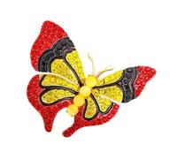 Broche de mariposa con diamantes de imitación de cristal, moda de noche, pin de solapa, accesorios de ropa, joyería de eventos sociales, insignia de mariposa de moda para regalo, talla única, como se
