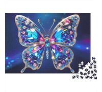 Broche de Mariposa con Piedras Preciosas, Rompecabezas de 1000 Piezas, alas de Mariposa de Cristal con Piedras Preciosas para Juegos educativos para Adultos,Hermosa decoración,cumpleaños