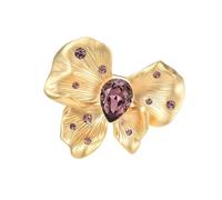 Broche de mariposa de diamantes de imitación de moda hecho a mano, joyería de aleación para mujeres, ocasiones festivas, atuendo de noche, As show, Metal