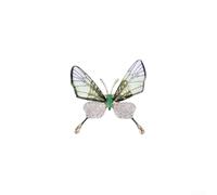 Broche de mariposa de estilo vintage para mujer, pin de aleación de 5,5 cm y perlas de imitación con parte trasera antideslizante, accesorio ligero de ramillete de moda para uso diario y viajes (es