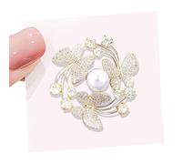 Broche de mariposa para mujeres, broche de mariposa vintage | Pon de aleación de flores de perlas elegantes - Broche de accesorios de ropa pequeña para vestidos, blusas, chaquetas y abrigos