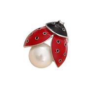 Broche de mariquitas con corte de diamantes en aleación de alta calidad, joyería con temática de mariquitas brillantes para uso diario elegante para mujeres, talla única, como se describe