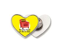 Broche de metal clásico inglés con letra emocional con texto "Stay Heart"