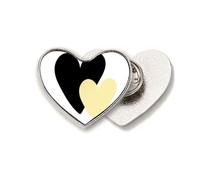 Broche de metal con cita de corazón doble escrito a mano