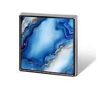 Broche de metal con diseño de ágata dorada, blanca y azul, ideal para solapas, corbatas, sombreros, ropa y accesorios para hombres y mujeres.