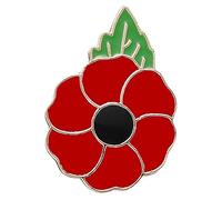 Broche de metal con diseño de amapola, esmalte rojo, broche de amapola, recuerdo de amapola, pin de solapa para el Día de los Caídos, para mujeres y hombres, regalos de recuerdo, S, Acero aleado