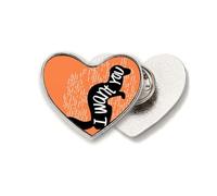 Broche de metal con diseño de ardilla negra, diseño de corazón natural