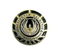 Broche de metal con diseño de Battlestar Galactica BSG 75, dorado, 32 mm de diámetro