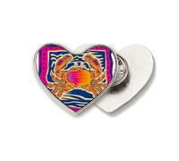 Broche de metal con diseño de constelación de cáncer y mexicano, grabado en forma de corazón