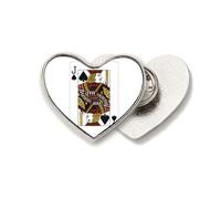 Broche de metal con diseño de corazón con diseño de espada J