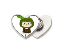 Broche de metal con diseño de corazón con diseño de judías vegetales verdes