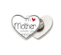 Broche de metal con diseño de corazón con texto en inglés "I'm a Mother What's your Superpower"
