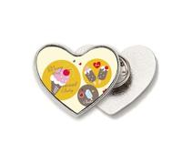 Broche de metal con diseño de corazón de cereza, diseño de corazón de hielo