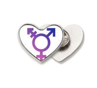 Broche de metal con diseño de corazón de igualdad de género, diseño de arco iris