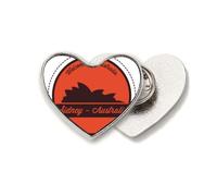 Broche de metal con diseño de corazón de la Ópera de Sídney y Australia