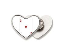Broche de metal con diseño de corazón, diseño de cartas