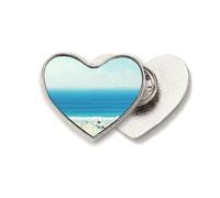 Broche de metal con diseño de corazón, diseño de océano, arena, playa, ciencia, naturaleza, amor