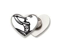 Broche de metal con diseño de corazón mexicano con diseño de flauta