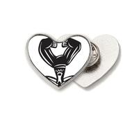 Broche de metal con diseño de corazón mexicano y texto en inglés "Dance Outline"
