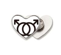 Broche de metal con diseño de corazón para identificar la diferencia de género entre hombres y hombres