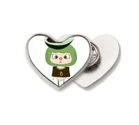 Broche de metal con diseño de corazón verde aguacate saludable y delicioso