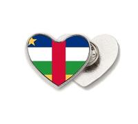 Broche de metal con diseño de corazón y bandera de la República Centroafricana