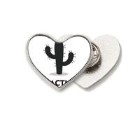 Broche de metal con diseño de corazón y suculentas verdes de cactus