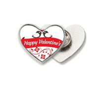 Broche de metal con diseño de corazón y texto en inglés «Love Birds»