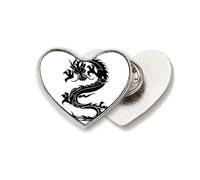 Broche de metal con diseño de dragón y animal, diseño de corazón