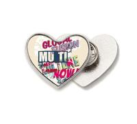 Broche de metal con diseño de graffiti Street con palabras coloridas y corazón