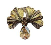 Broche de metal con diseño de hoja de gingko para ropa, accesorio de moda, textura de aleación, adecuado para camisas y mochilas, broche de hojas de ginkgo, talla única, como se describe