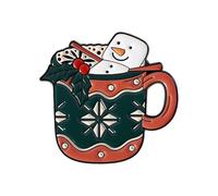 Broche de metal con diseño de muñeco de nieve y alce de Navidad, joyería decorativa para mochila, abrigo, accesorios de vacaciones, broche de aleación para regalo de amigo, talla única, como se