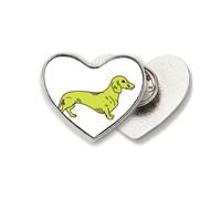 Broche de metal con diseño de perro de dibujos animados, diseño de corazón, color amarillo