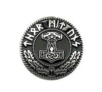 Broche de metal con diseño de runa nórdica vikinga, martillo de Thor, Mjolnir, 30mm diameter, Aluminio
