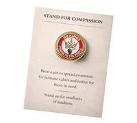 Broche de metal con diseño único de compasión que apoya la bondad positiva y mental para varios usos, elegante pin de solapa, talla única, como se describe