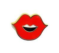 Broche de metal con forma de boca para solapa, chaquetas, bolsos, mochilas, accesorios de moda para fiestas y eventos, Metal