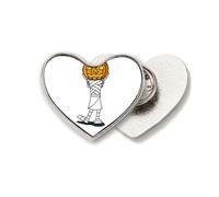 Broche de metal con forma de corazón de Halloween con diseño de monstruo de calabaza, horus