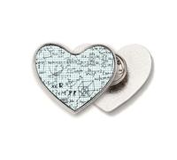 Broche de metal con forma de corazón, diseño de cálculo y geometría
