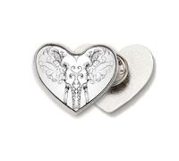 Broche de metal con forma de corazón y diseño de elefante de mamut