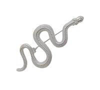 Broche de metal con forma de serpiente punk, pin que no se decolora, para uso diario y eventos formales de festivales, mujeres y hombres, unisex, Metal