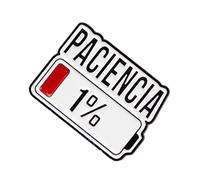 Broche de metal con la inscripción "1 percent Patience Remaining", insignia de metal resistente al desgaste, elegante y ligero regalo para amigos y familiares, clip de bolsillo multiusos decoración