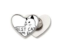 Broche de metal con texto en inglés "Best Cat Mom Ever"