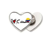 Broche de metal con texto en inglés "I Love Colombia"