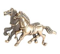 Broche de metal de inspiración vintage con dos caballos al galope, cierre seguro, joyería de metal para amantes ecuestres y pin formal de solapa ecuestre dorado y plateado, One Size, como se describe