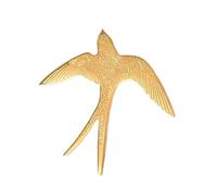 Broche de metal ligero con diseño de golondrina voladora, ideas de regalo para mujeres y hombres, trajes de aniversario de boda, colección de pines de pájaro de metal resistente, talla única, como se