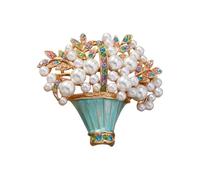 Broche de metal ligero para fiestas formales o uso diario, diseño de cierre seguro, diseño de flor azul brillante, talla única, como se describe